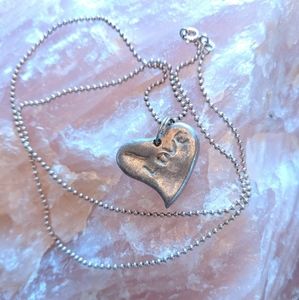 Handmade silver Heart pendant Love Necklace